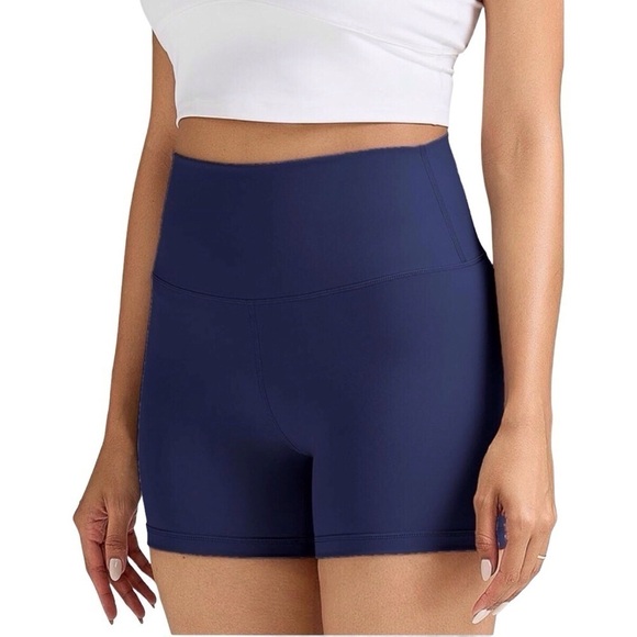 Women’s Bike Short We 1 Fit Bike/Workout/Yoga Navy Blue Shorts Size-M NWT - Picture 1 of 5